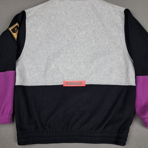 Vintage Ocean Pacific Fleece Jacket Mens Medium Colorblock Neon Ski Patch 90s EC - Picture 13 of 14